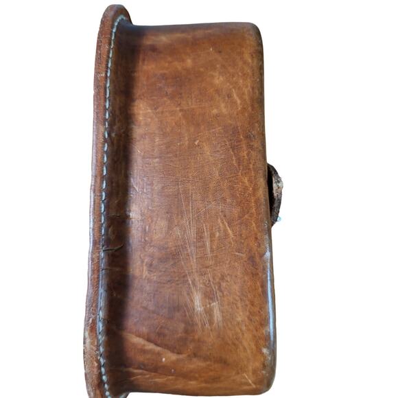 Artist Hand Tooled Leather Camera Crossbody Bag - Picture 7 of 10